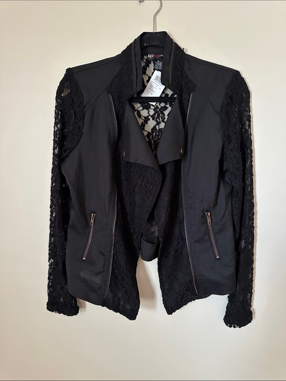 Red Queen Black Lace Moto Jacket